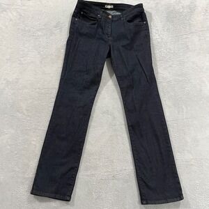 Eileen Fisher Jeans Women's 10 Straight 32 Inseam Dark Wash‎ Denim Mid Rise